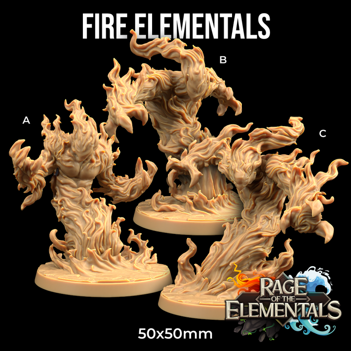 3D Printable Fire Elementals | PRESUPPORTED | Rage of The Elementals by ...